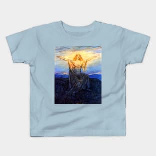 Greeting the Sun - Siegfried and the Twilight of the Gods - Arthur Rackham Kids T-Shirt